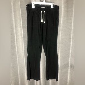 Roxy Womens Black Drawstring Wide Leg Pants Medium